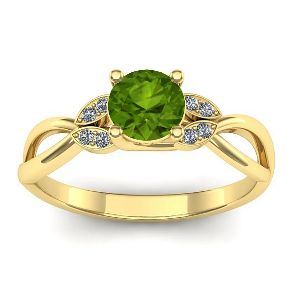 Inel de logodna cu peridot rotund