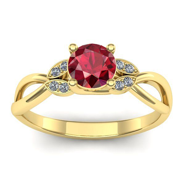 Inel logodna cu rubin rotund