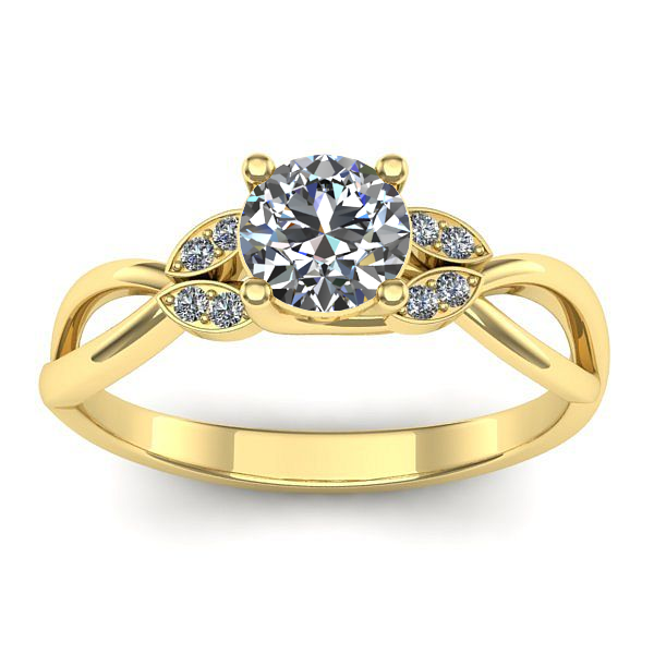 Inel logodna cu safir alb rotund