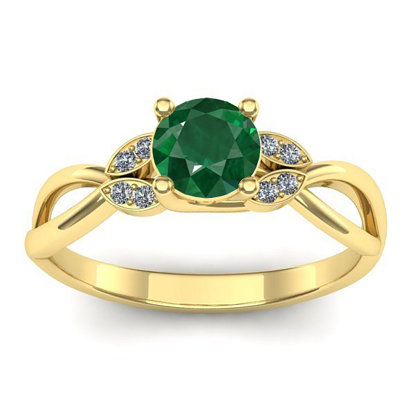 Inel cu smarald rotund