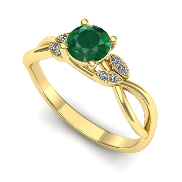 Inel din aur galben cu smarald