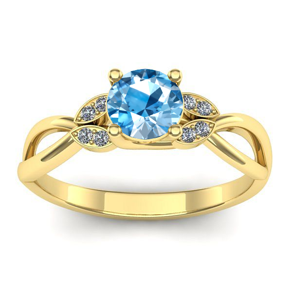 Inel de logodna cu topaz blue rotund