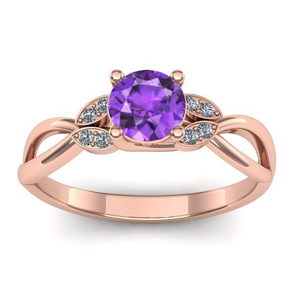 Inel cu ametist rotund