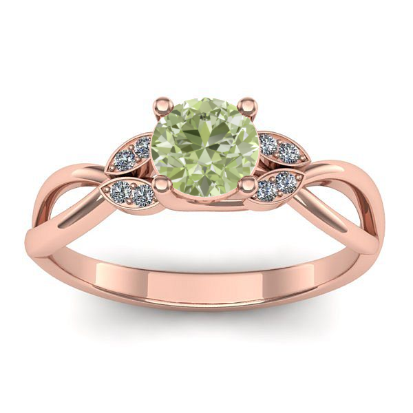 Inel logodna cu diamant de laborator verde rotund