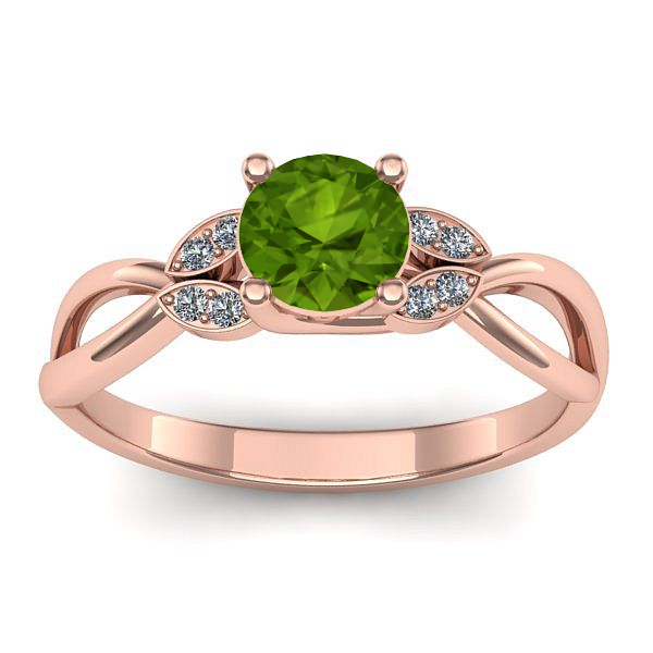 Inel logodna cu peridot rotund