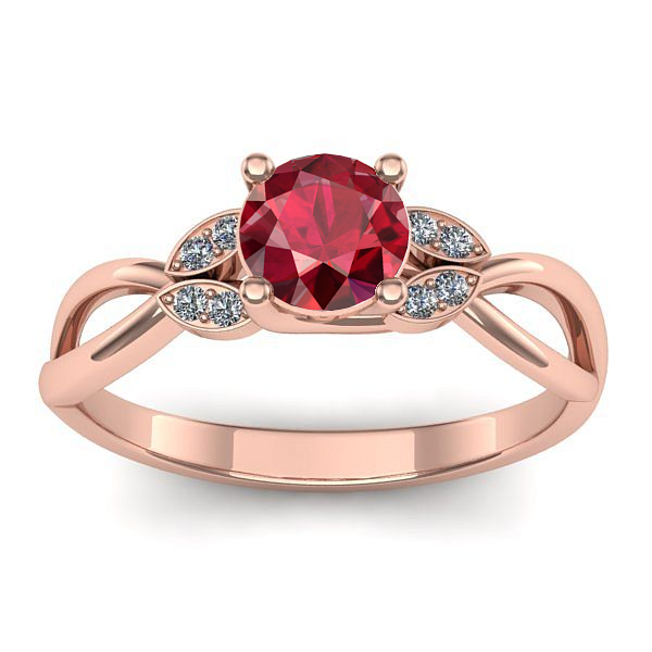 Inel de logodna cu rubin rotund