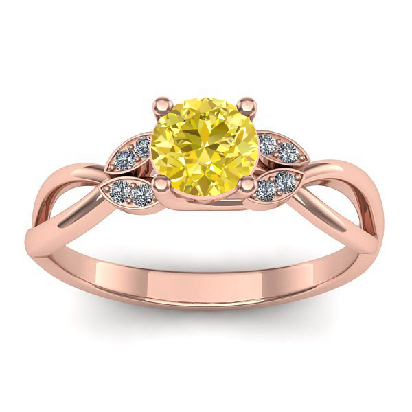 Inel logodna cu safir galben rotund