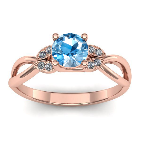 Inel de logodna cu topaz blue rotund