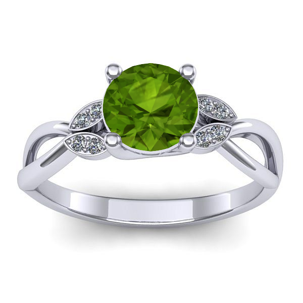 Inel logodna cu peridot rotund