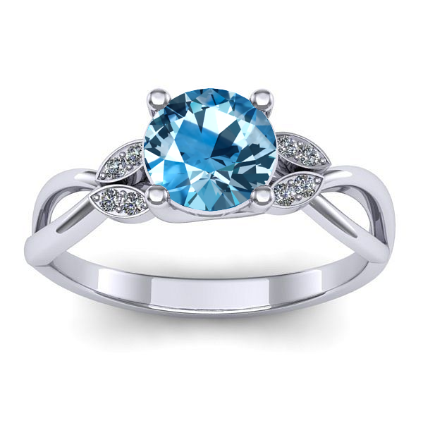 Inel logodna cu topaz blue rotund