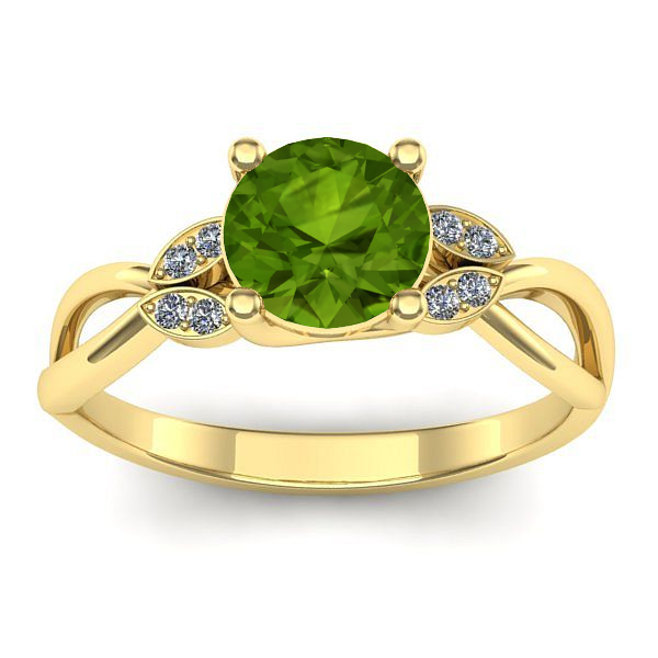 Inel logodna cu peridot rotund