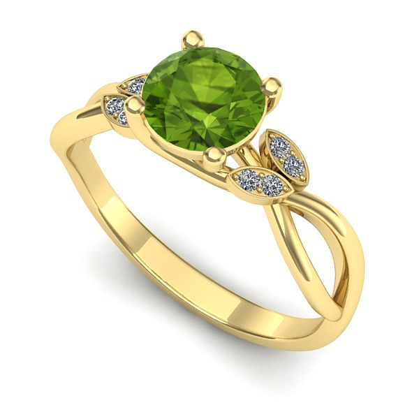 Inel de logodna din aur galben cu peridot