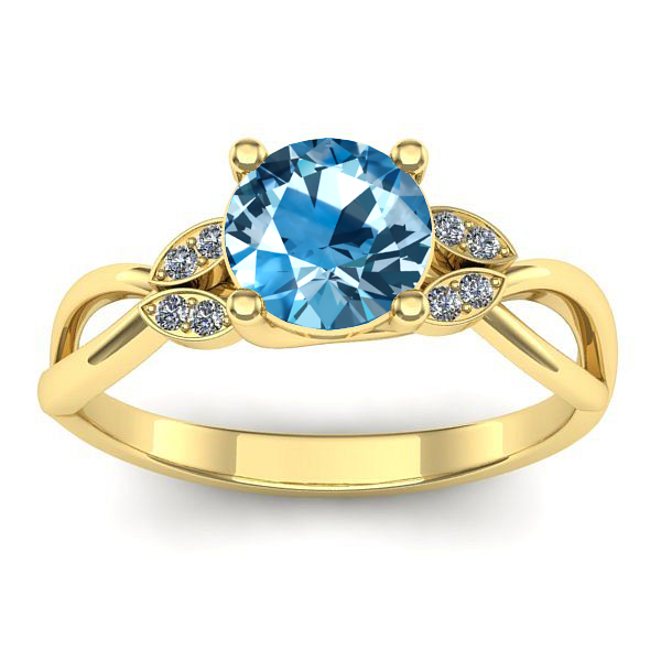 Inel cu topaz blue rotund
