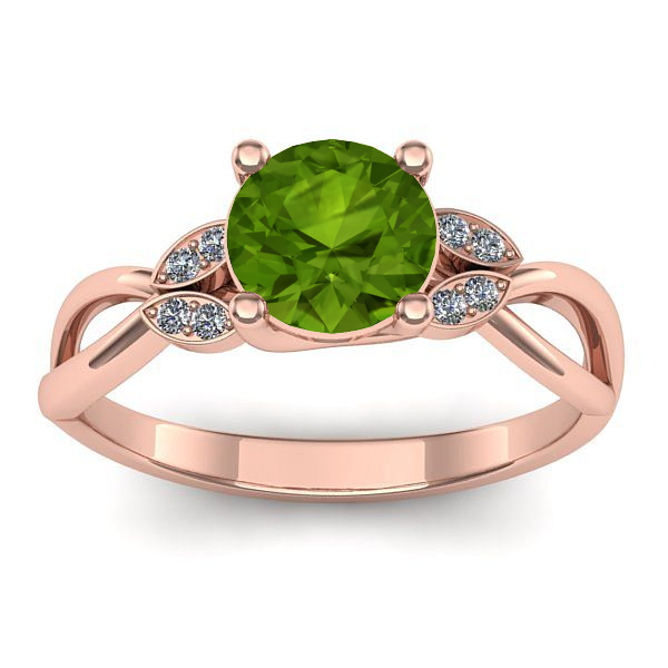 Inel logodna cu peridot rotund