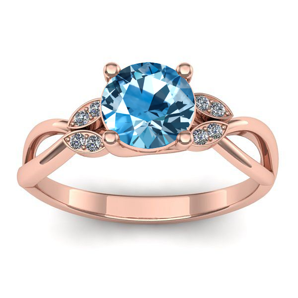 Inel logodna cu topaz blue rotund