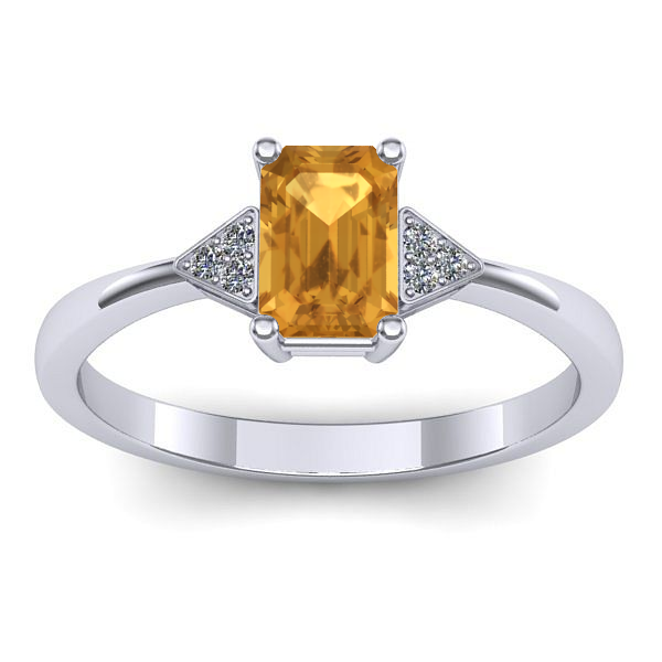 Inel logodna cu citrin dreptunghiular