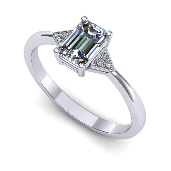 Inel din aur alb cu safir alb