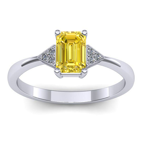 Inel cu safir galben dreptunghiular