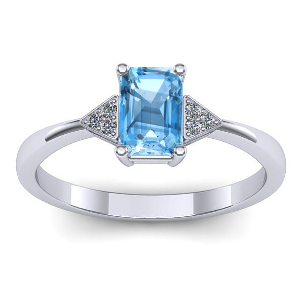 Inel cu topaz blue dreptunghiular