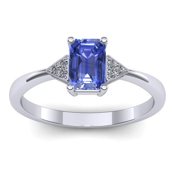 Inel cu tanzanit dreptunghiular