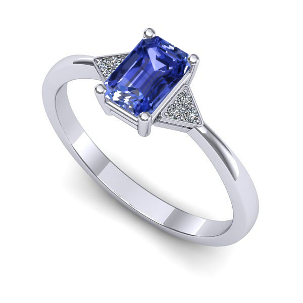 Inel din aur alb cu tanzanit