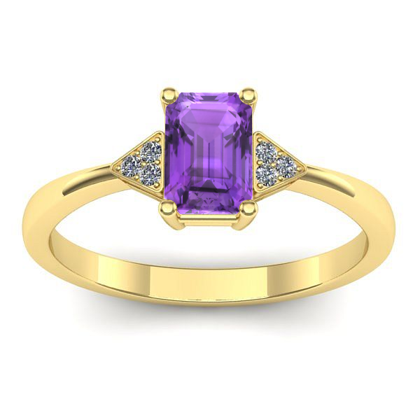 Inel logodna cu ametist dreptunghiular