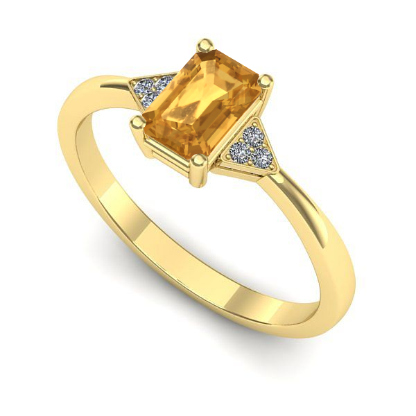 Inel de logodna din aur galben cu citrin