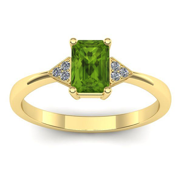 Inel logodna cu peridot dreptunghiular