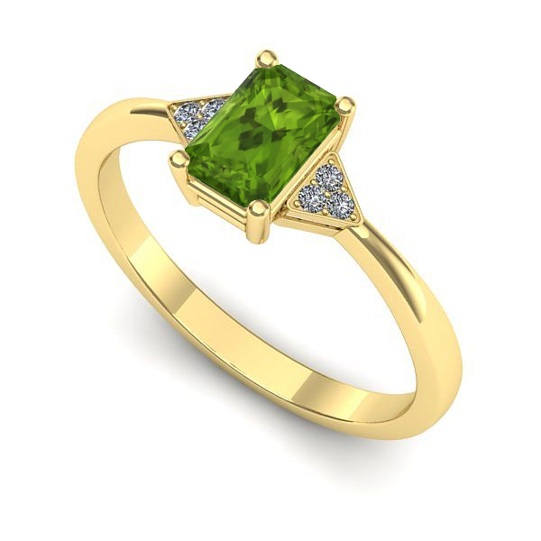 Inel de logodna din aur galben cu peridot