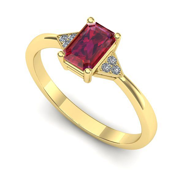 Inel de logodna din aur galben cu rubin