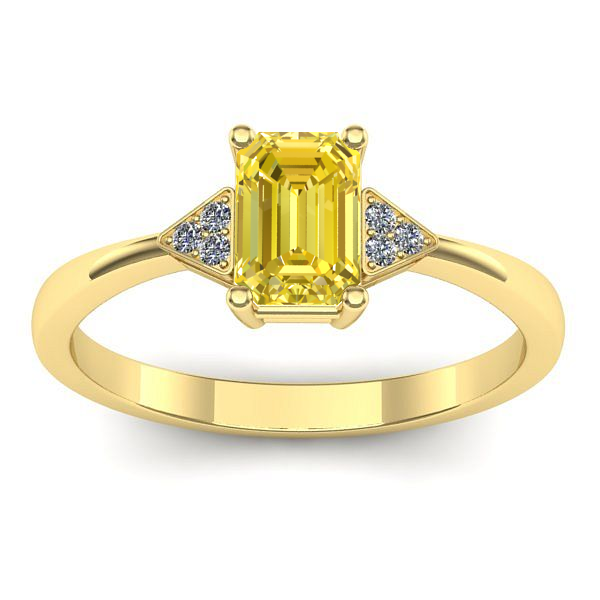 Inel cu safir galben dreptunghiular