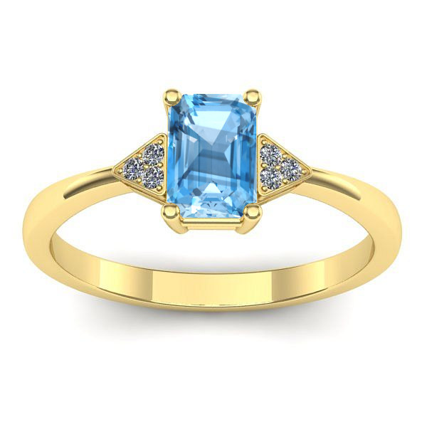 Inel cu topaz blue dreptunghiular