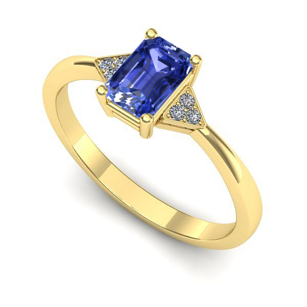 Inel din aur galben cu tanzanit