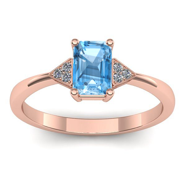Inel logodna cu topaz blue dreptunghiular