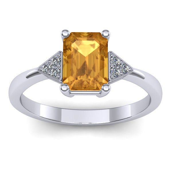 Inel de logodna cu citrin dreptunghiular