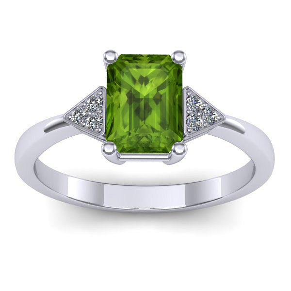 Inel logodna cu peridot dreptunghiular