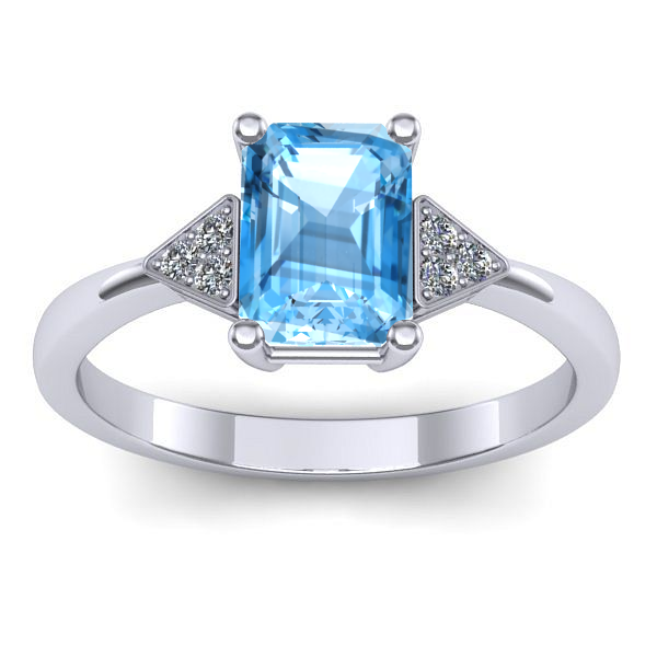 Inel cu topaz blue dreptunghiular