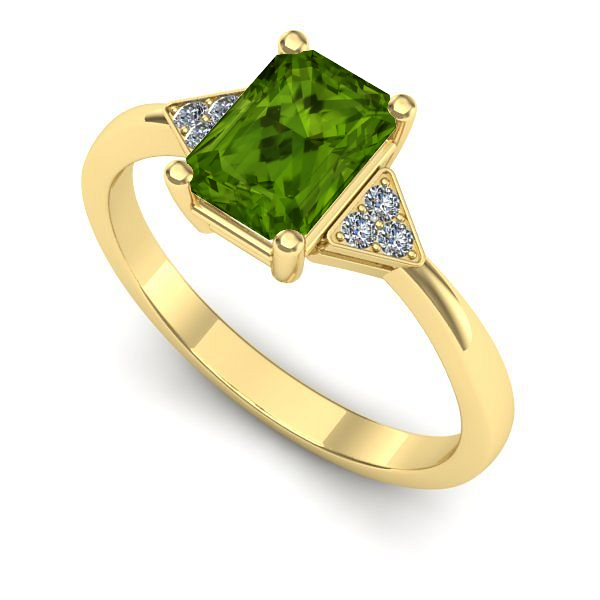 Inel de logodna din aur galben cu peridot