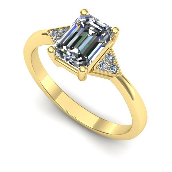 Inel logodna din aur galben cu diamant de laborator