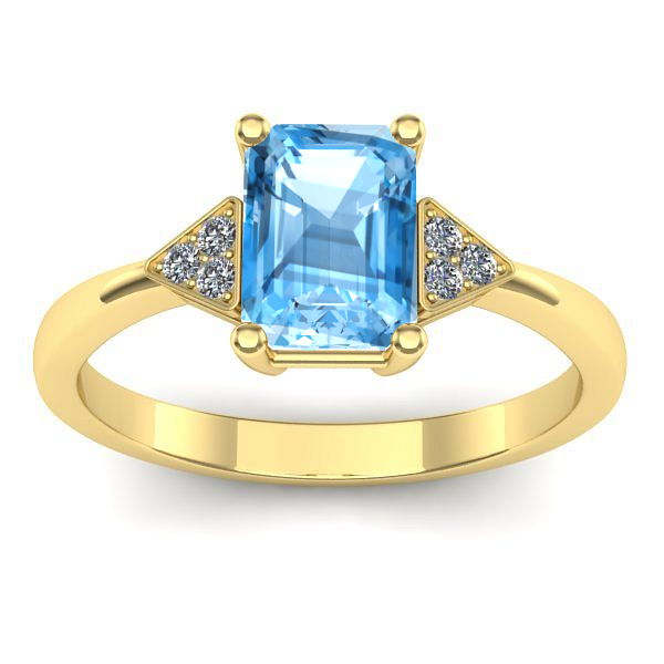 Inel logodna cu topaz blue dreptunghiular