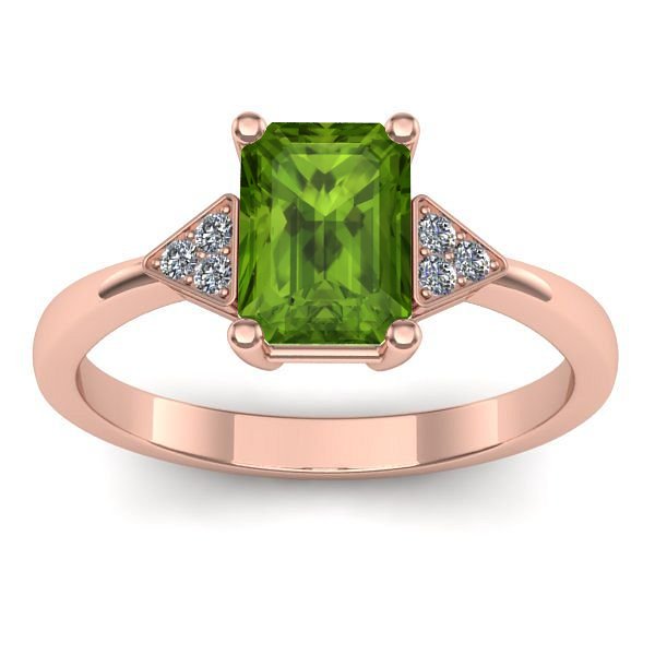 Inel logodna cu peridot dreptunghiular