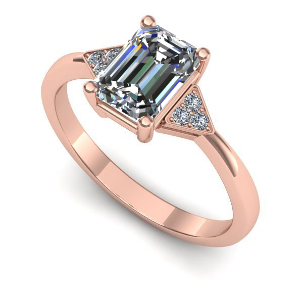 Inel de logodna din aur roz cu diamant de laborator