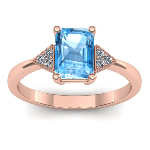 Inel logodna cu topaz blue dreptunghiular