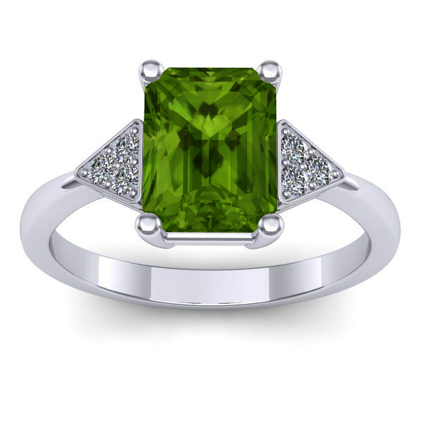 Inel logodna cu peridot dreptunghiular