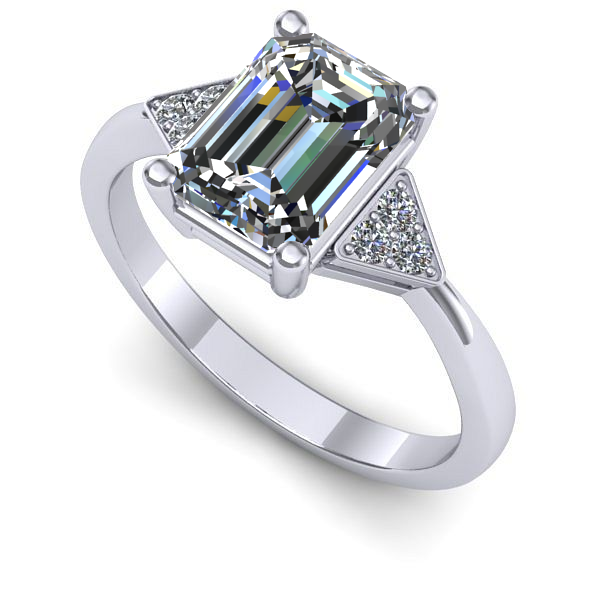 Inel de logodna din aur alb cu diamant de laborator