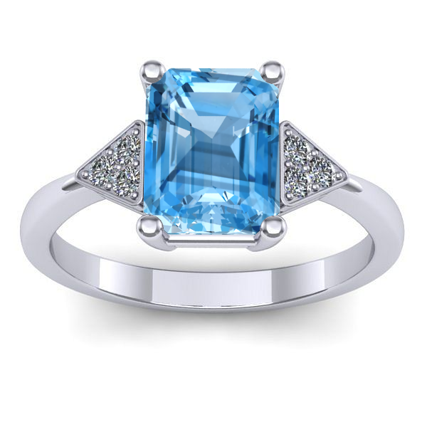 Inel cu topaz blue dreptunghiular
