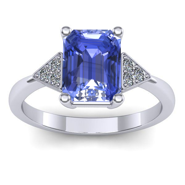 Inel cu tanzanit dreptunghiular