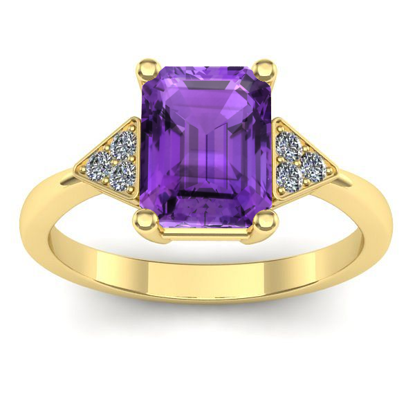 Inel cu ametist dreptunghiular