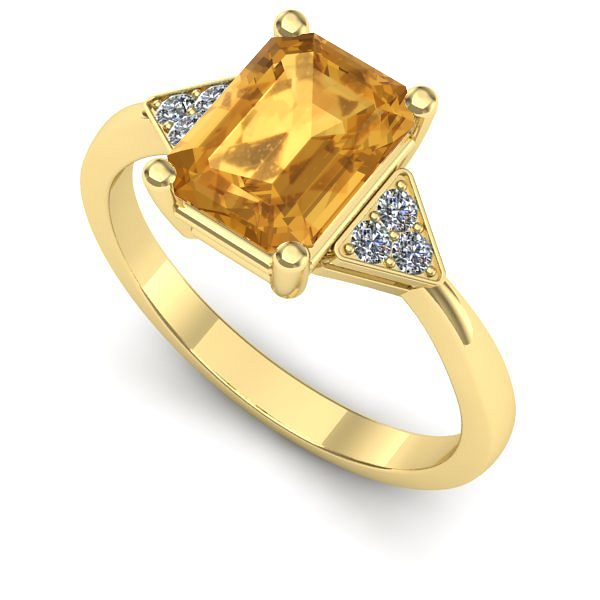 Inel din aur galben cu citrin