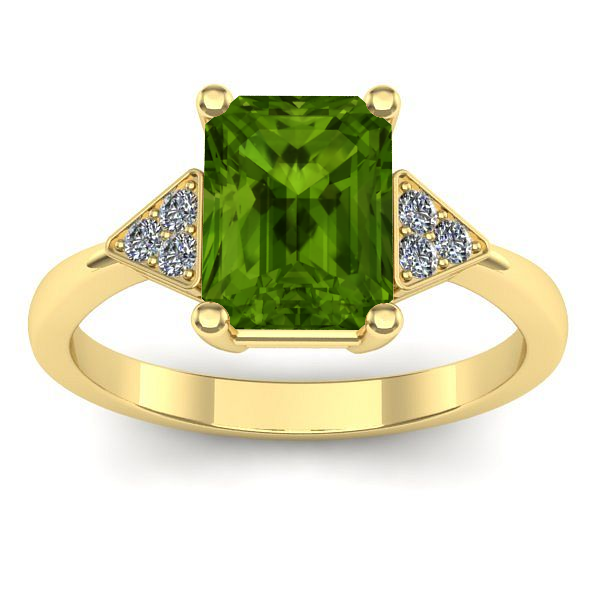Inel de logodna cu peridot dreptunghiular